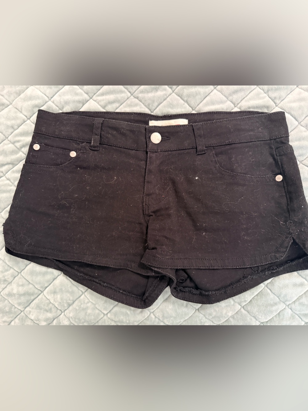 2.1 Denim Black Jean Shorts - Casual Pocketed SZ 26